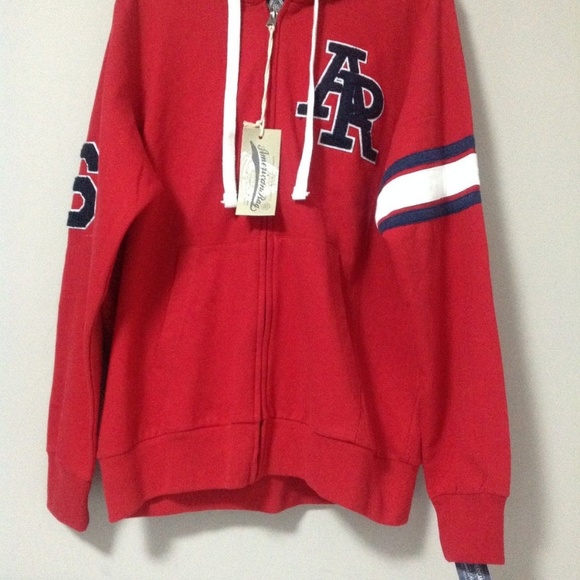 American Rag Men's Varsity Patch Red Hoodie Size L - Picture 4 of 8